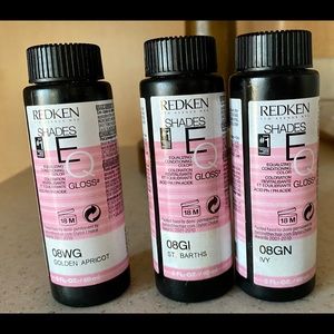 Sealed (3) Redken Shades Eq Color Gloss 08WG+GN+GI